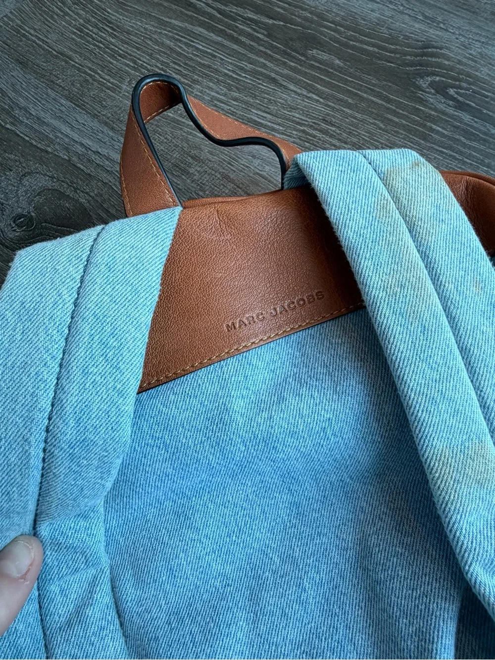 Marc Jacobs Patchwork Denim & Snake Print Backpack with Brown Leather Trim - Picture 5 of 10